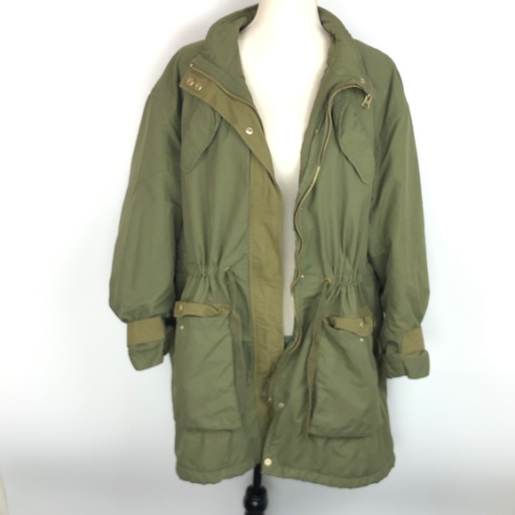 H&M Other - H&M Sherpa Lined Army Green Parka Field Jacket